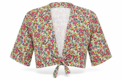 Womens UK Size 10 In the Style Multicoloured Cropped Blouse