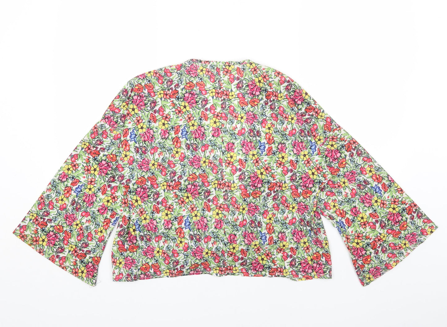 Womens UK Size 10 In the Style Multicoloured Cropped Blouse