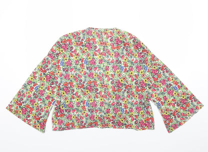 Womens UK Size 10 In the Style Multicoloured Cropped Blouse