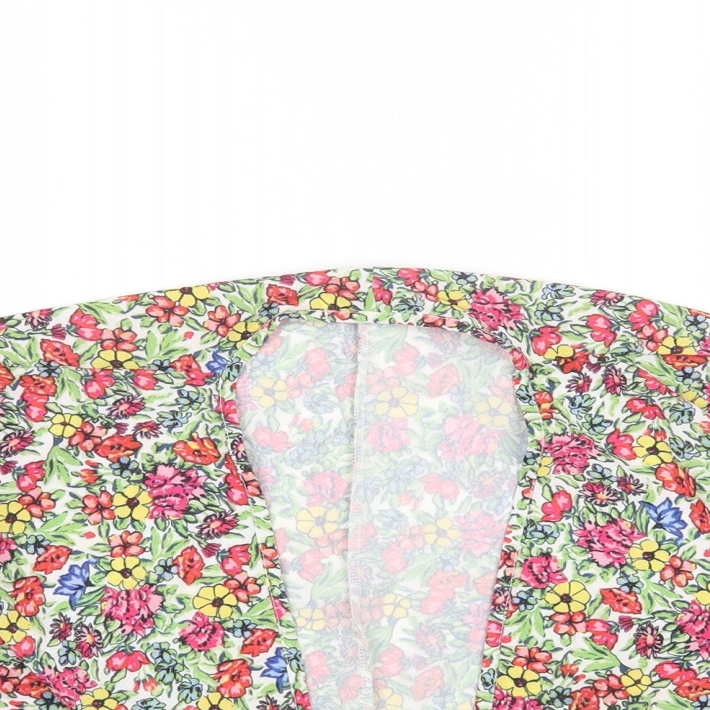 Womens UK Size 10 In the Style Multicoloured Cropped Blouse