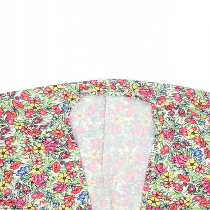 Womens UK Size 10 In the Style Multicoloured Cropped Blouse