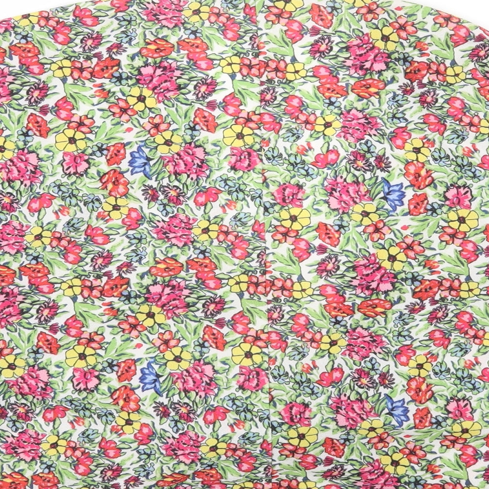Womens UK Size 10 In the Style Multicoloured Cropped Blouse