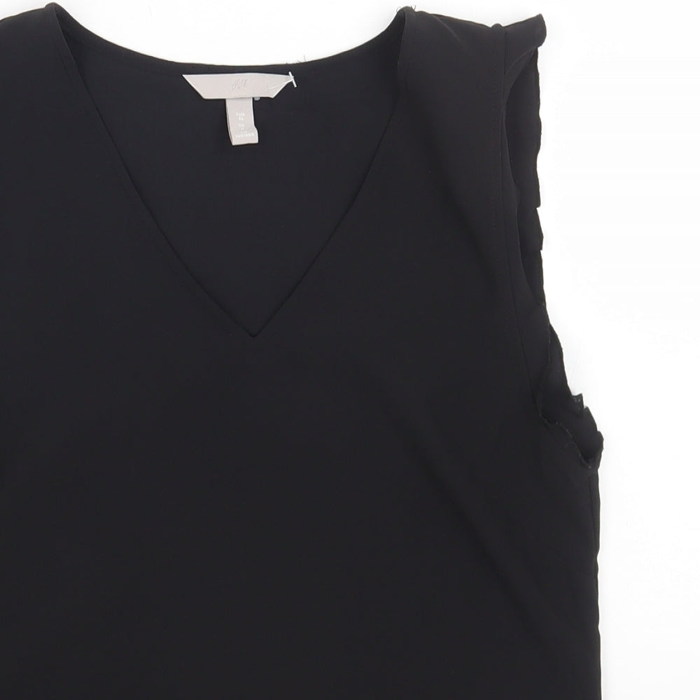 Womens UK Size 6 H&M Black Basic Blouse