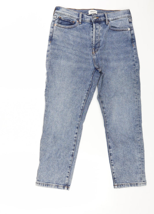 Only Womens Blue Cotton Straight Jeans Size 32 in L23 in Regular Button