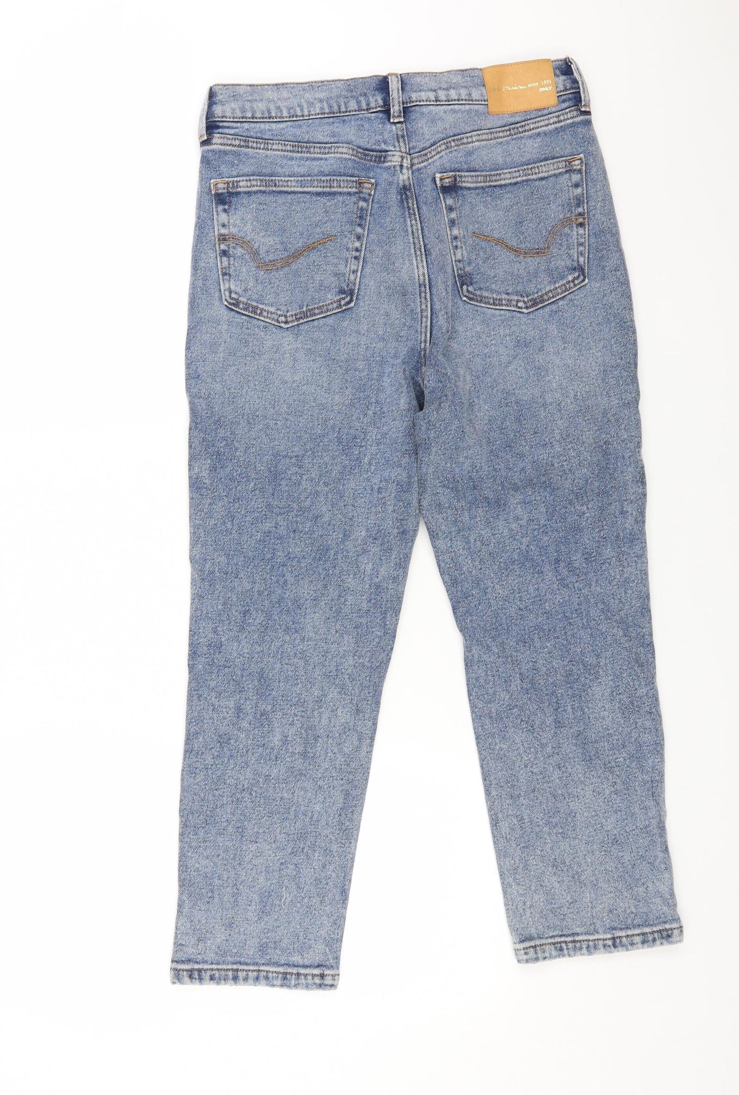 Only Womens Blue Cotton Straight Jeans Size 32 in L23 in Regular Button