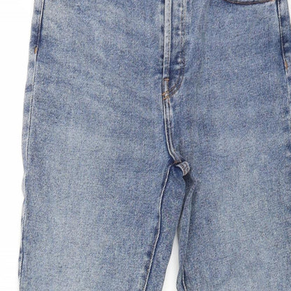 Only Womens Blue Cotton Straight Jeans Size 32 in L23 in Regular Button