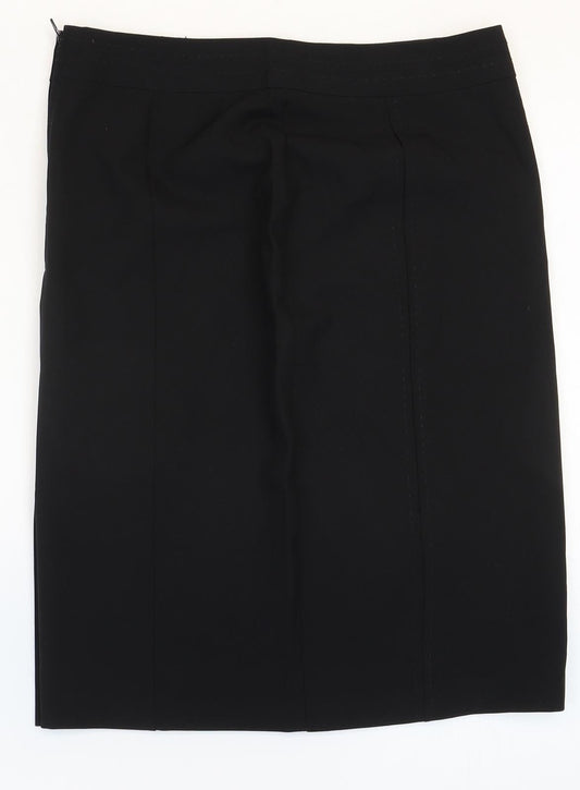 George Womens Black Polyester Straight & Pencil Skirt Size 10 Zip