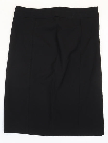 George Womens Black Polyester Straight & Pencil Skirt Size 10 Zip