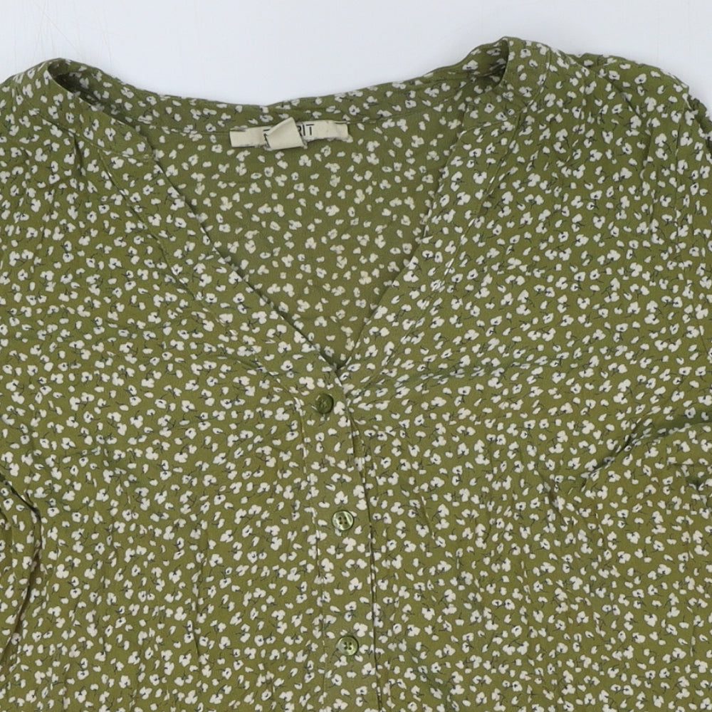 Womens UK Size 38 Spirit Green Basic Blouse