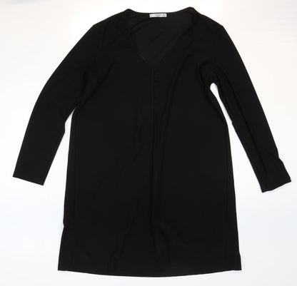 Womens UK Size 12 Mango Black Basic Blouse
