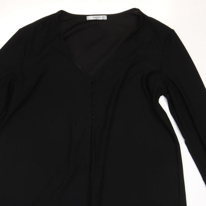 Womens UK Size 12 Mango Black Basic Blouse