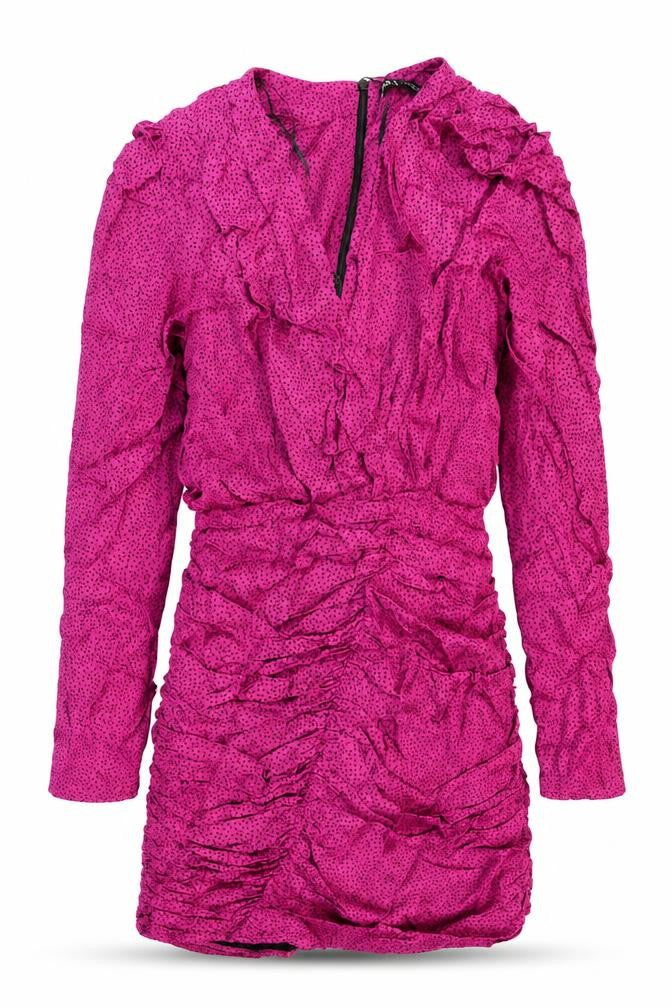 Zara Womens Pink Animal Print Polyester Mini Size 4 V-Neck