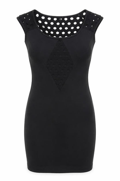 Piece of Cake Womens Black Polyester Bodycon Size S Boat Neck Pullover