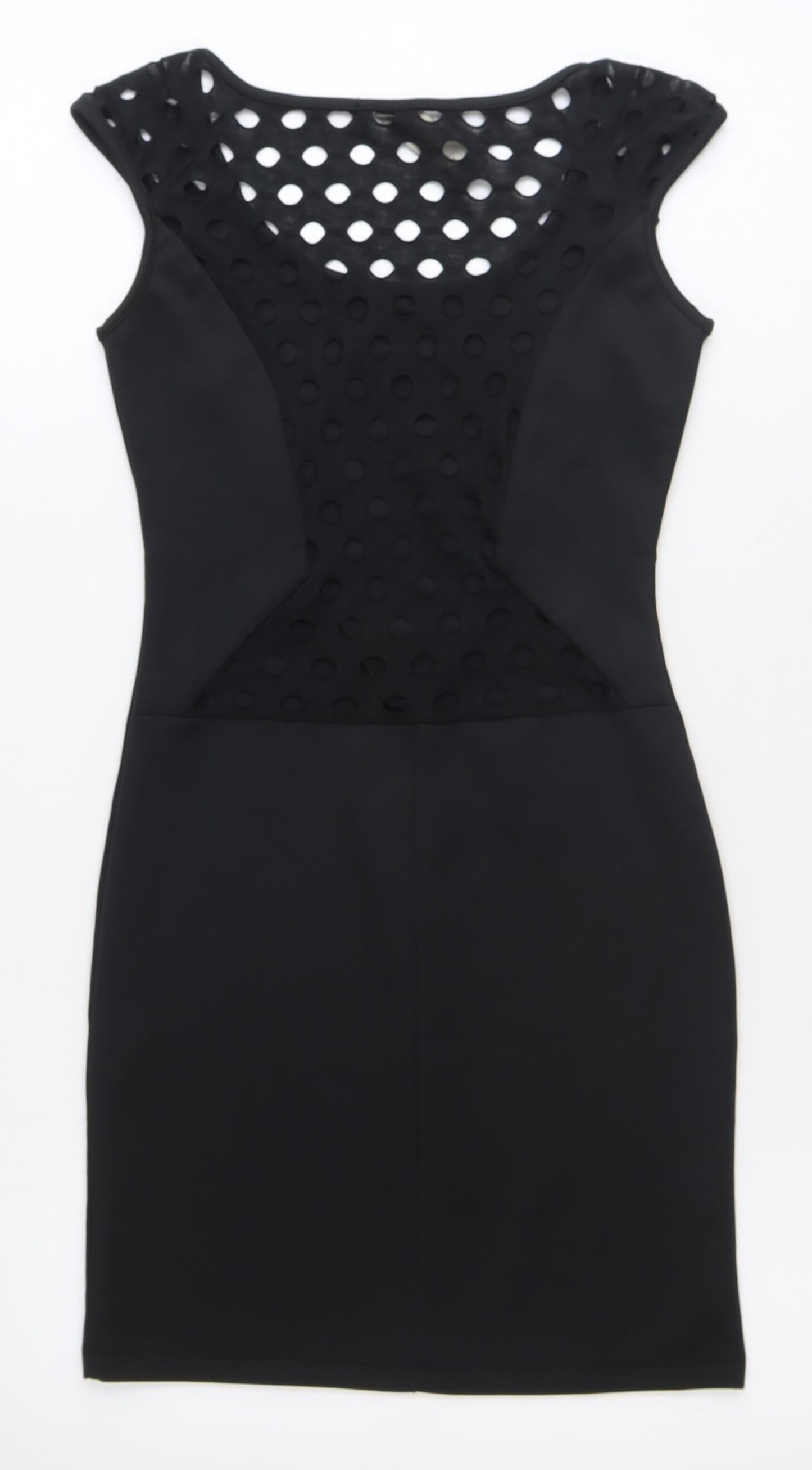 Piece of Cake Womens Black Polyester Bodycon Size S Boat Neck Pullover