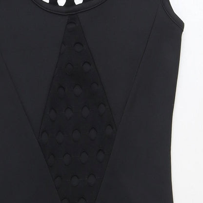 Piece of Cake Womens Black Polyester Bodycon Size S Boat Neck Pullover