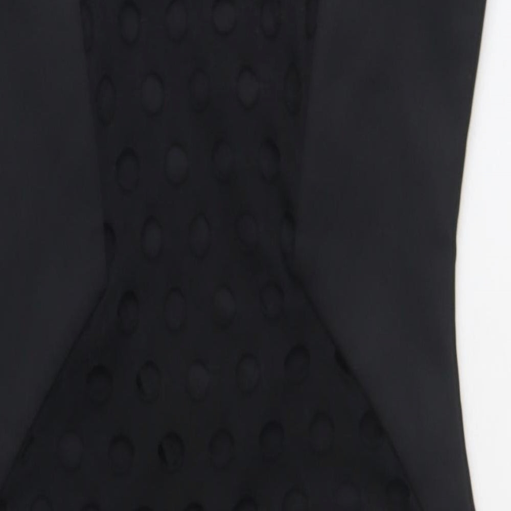 Piece of Cake Womens Black Polyester Bodycon Size S Boat Neck Pullover