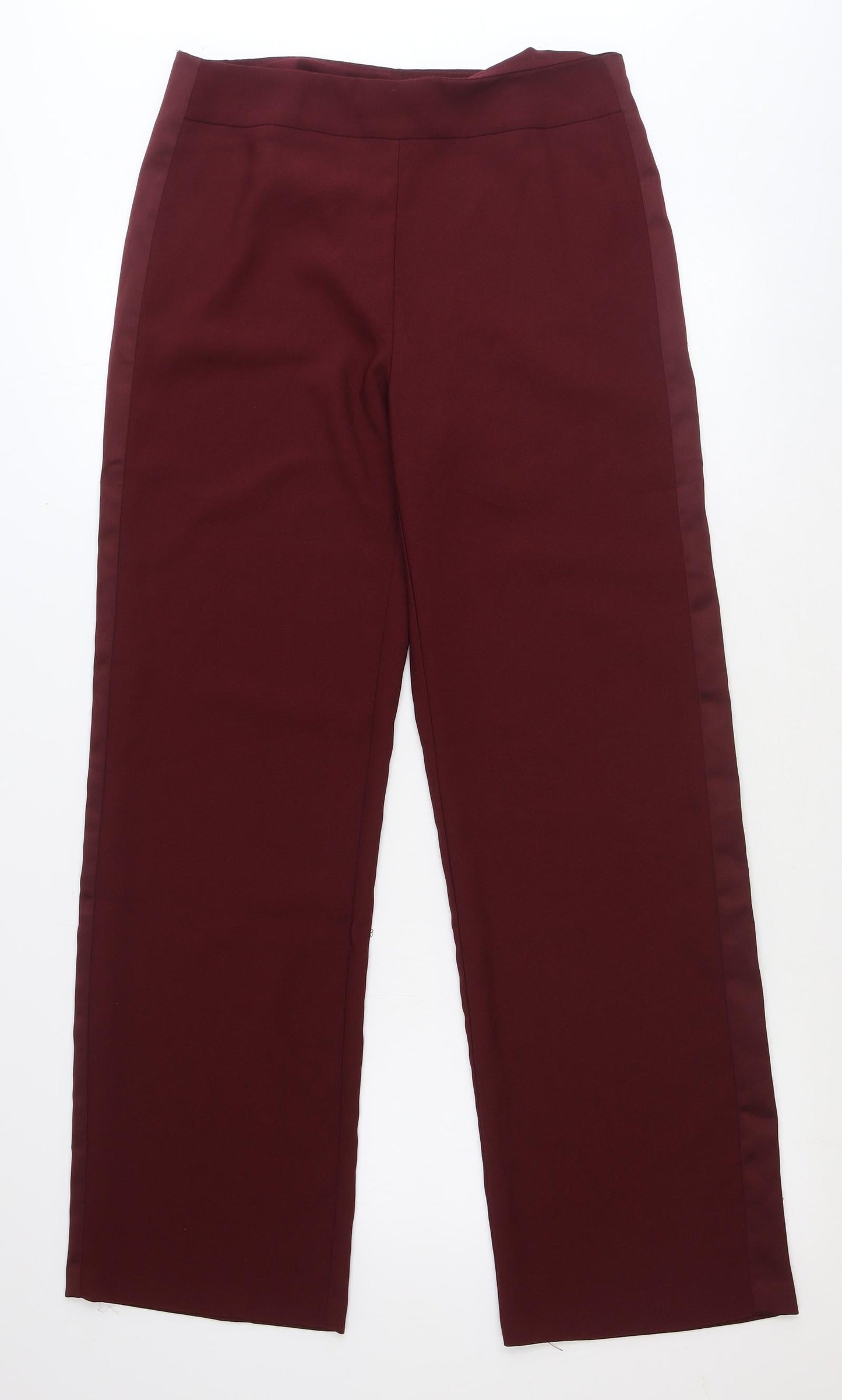 SalviaMori Womens Red Polyester Dress Pants Trousers Size 12 Regular Zip