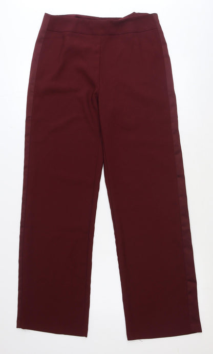 SalviaMori Womens Red Polyester Dress Pants Trousers Size 12 Regular Zip