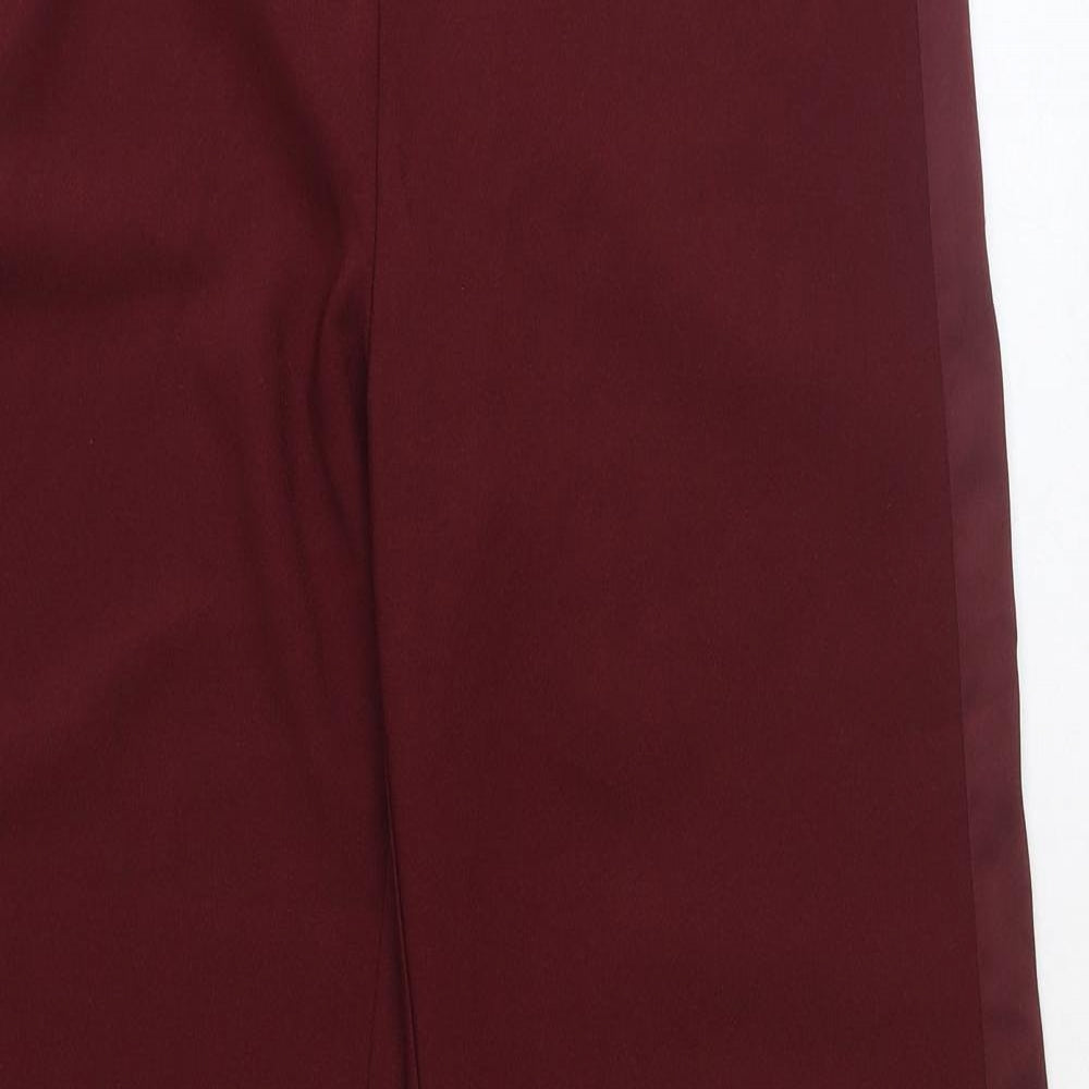 SalviaMori Womens Red Polyester Dress Pants Trousers Size 12 Regular Zip
