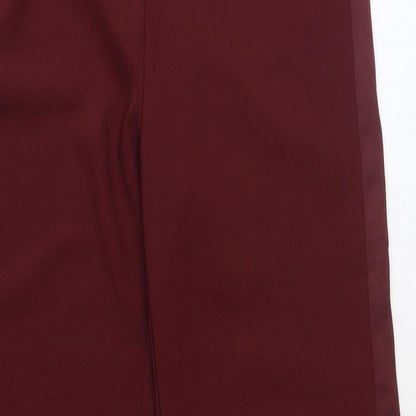 SalviaMori Womens Red Polyester Dress Pants Trousers Size 12 Regular Zip