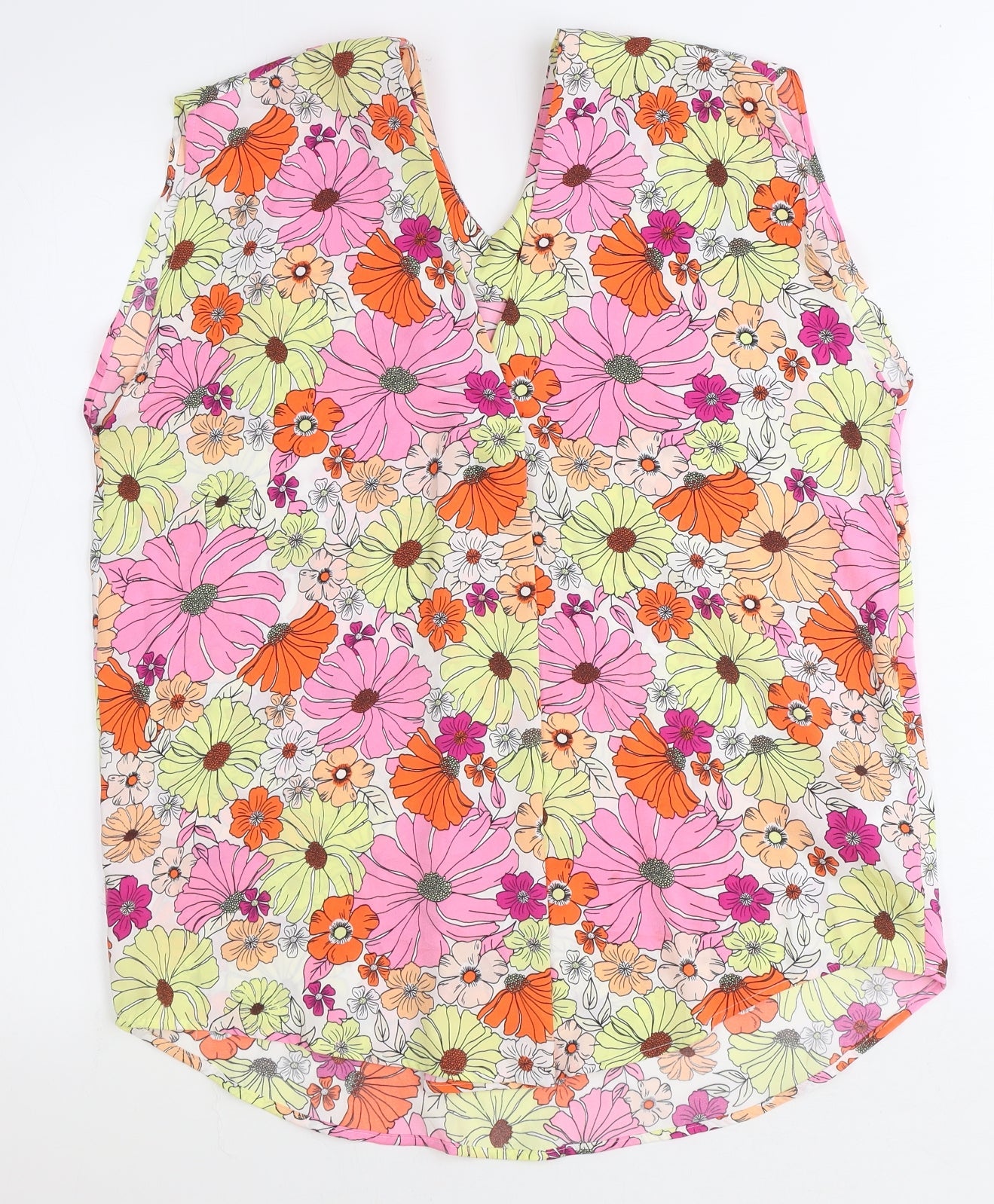 Womens UK Size 12 Marks and Spencer Orange Basic Tank
