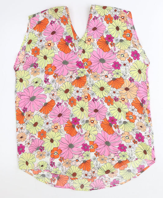 Womens UK Size 12 Marks and Spencer Orange Basic Tank