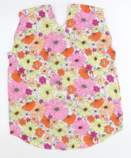 Womens UK Size 12 Marks and Spencer Orange Basic Tank