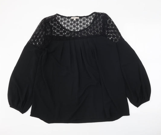 Womens UK Size 10 Limited Edition Black Basic Blouse
