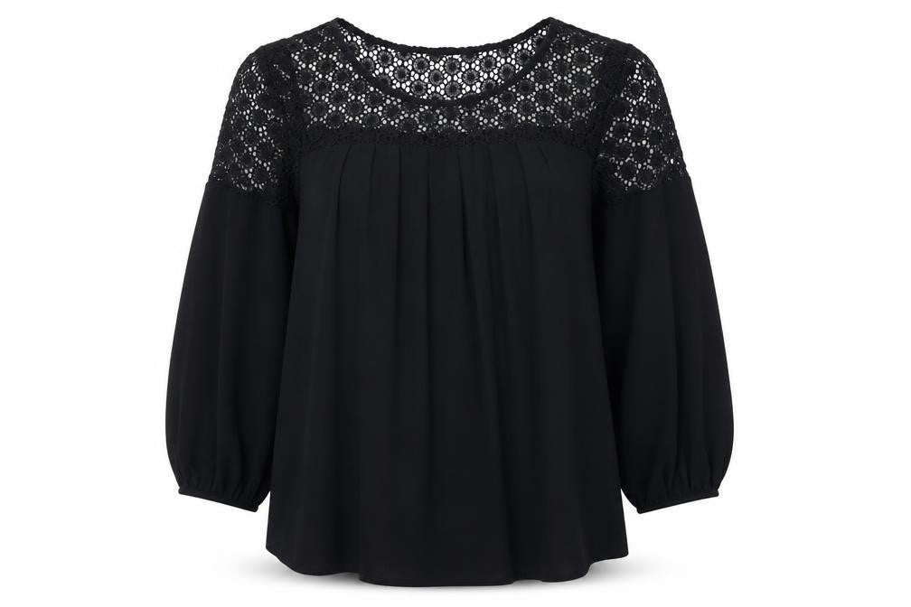 Womens UK Size 10 Limited Edition Black Basic Blouse