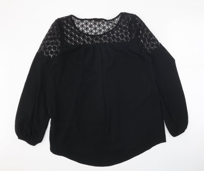 Womens UK Size 10 Limited Edition Black Basic Blouse