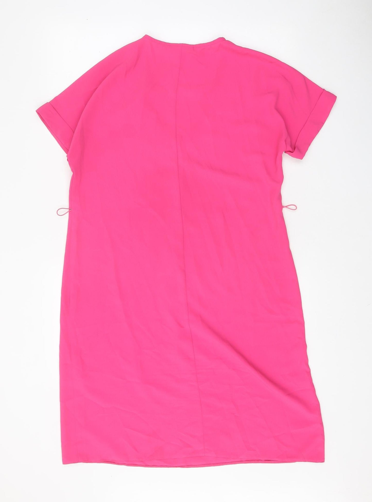 Wallis Womens Pink Polyester Shift Size 10 V-Neck Button