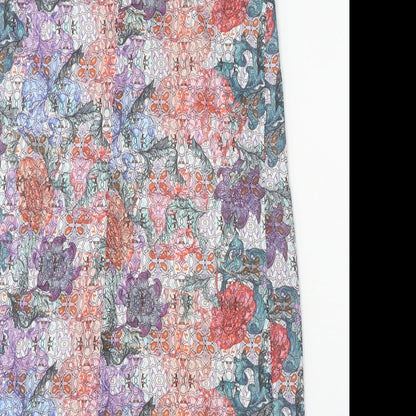 H&M Womens Multicoloured Floral Polyester Shift Size 8 Round Neck Snap