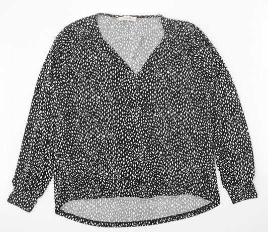 Womens UK Size S Oasis Black Basic Blouse