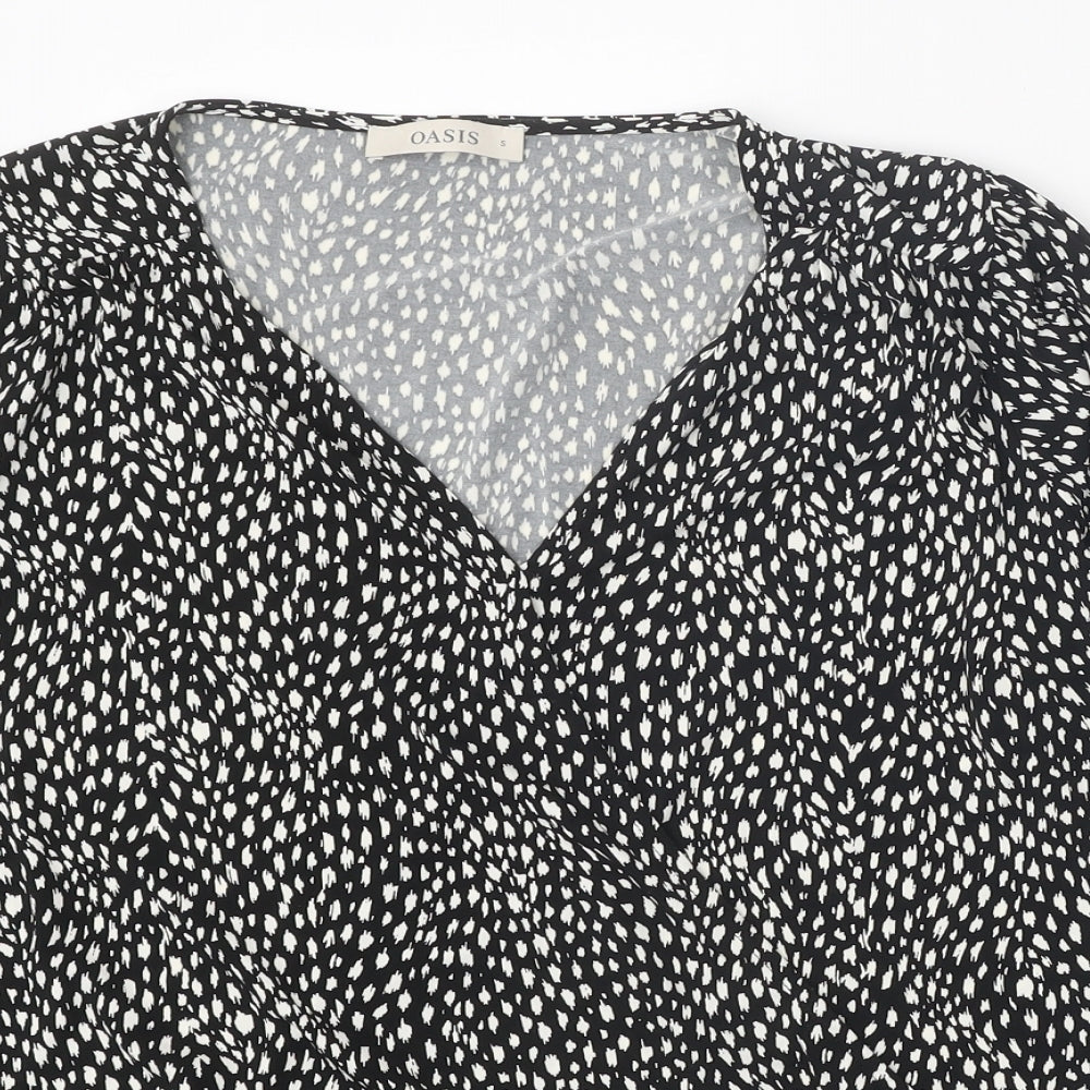 Womens UK Size S Oasis Black Basic Blouse