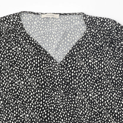 Womens UK Size S Oasis Black Basic Blouse