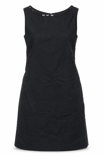 Zara Womens Black Polyester Shift Size M Boat Neck Zip