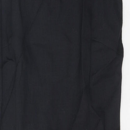 Zara Womens Black Polyester Shift Size M Boat Neck Zip