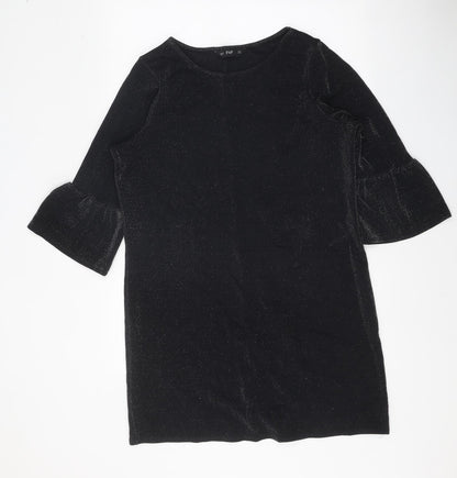 F&F Womens Black Polyester Shift Size 14 Boat Neck Pullover