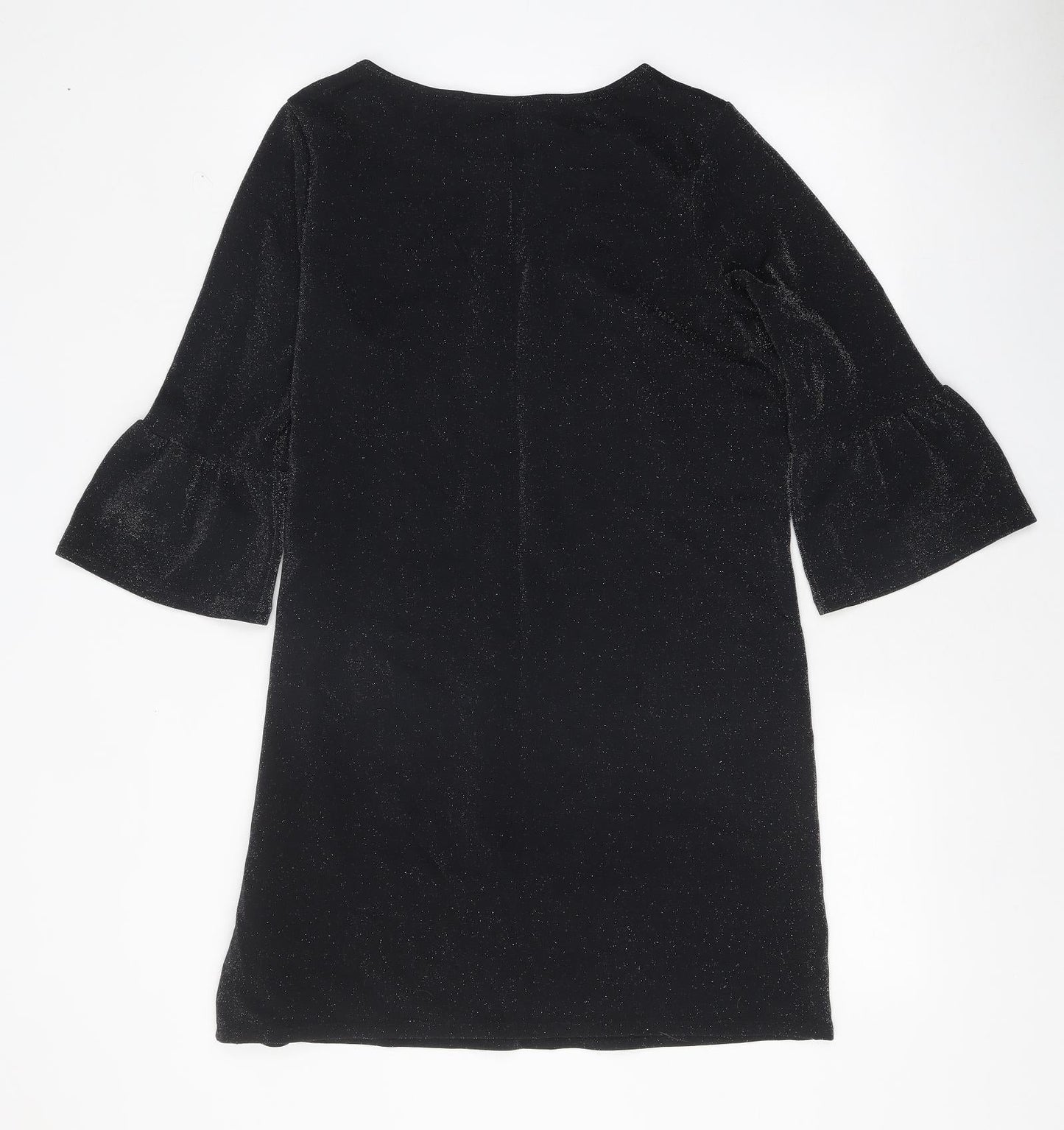 F&F Womens Black Polyester Shift Size 14 Boat Neck Pullover