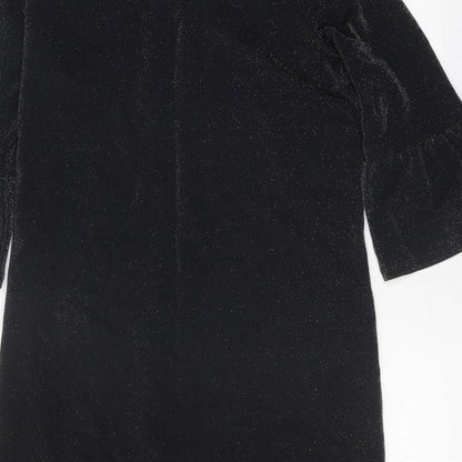 F&F Womens Black Polyester Shift Size 14 Boat Neck Pullover