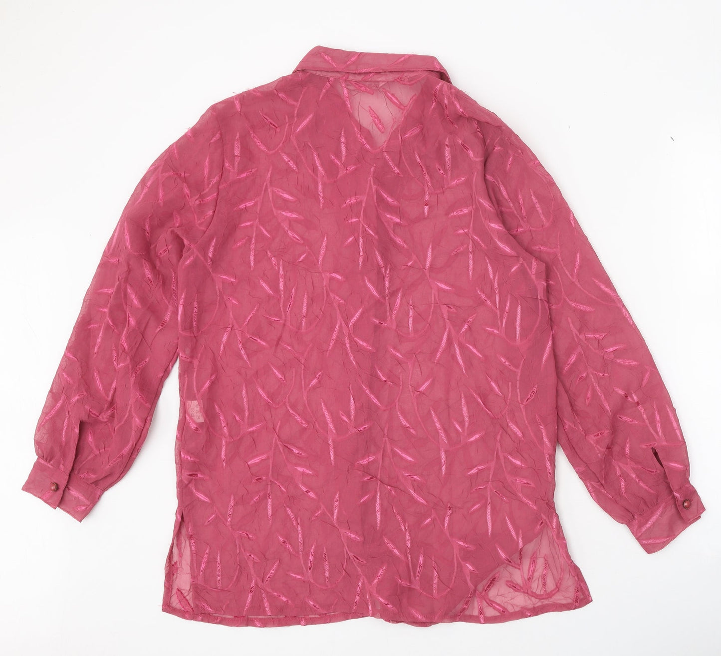 Womens UK Size 12 The Pearl Collection Pink Basic Button-Up