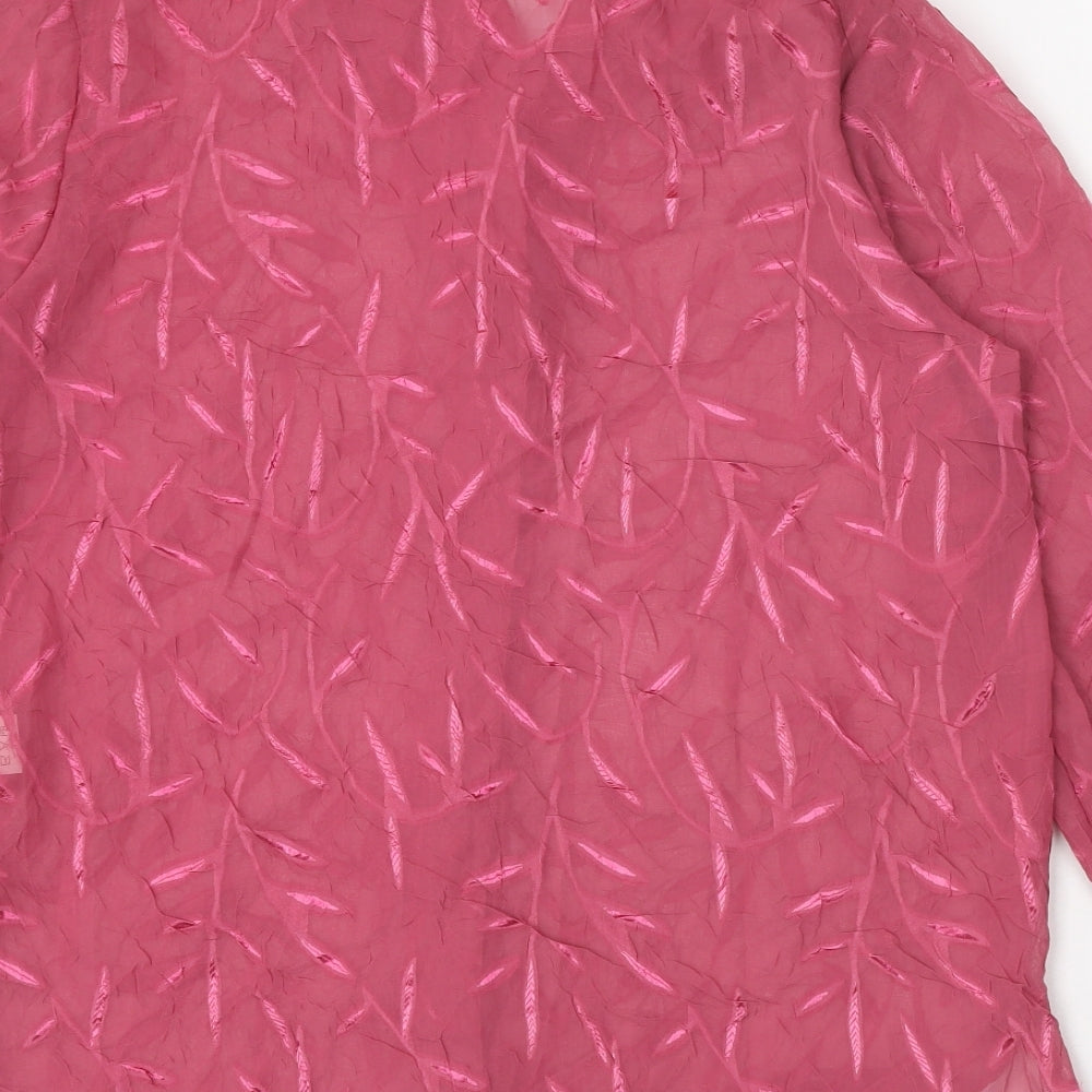 Womens UK Size 12 The Pearl Collection Pink Basic Button-Up