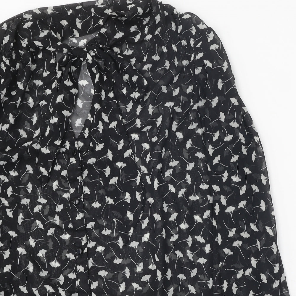 Womens UK Size 10 Atmosphere Black Basic Button-Up