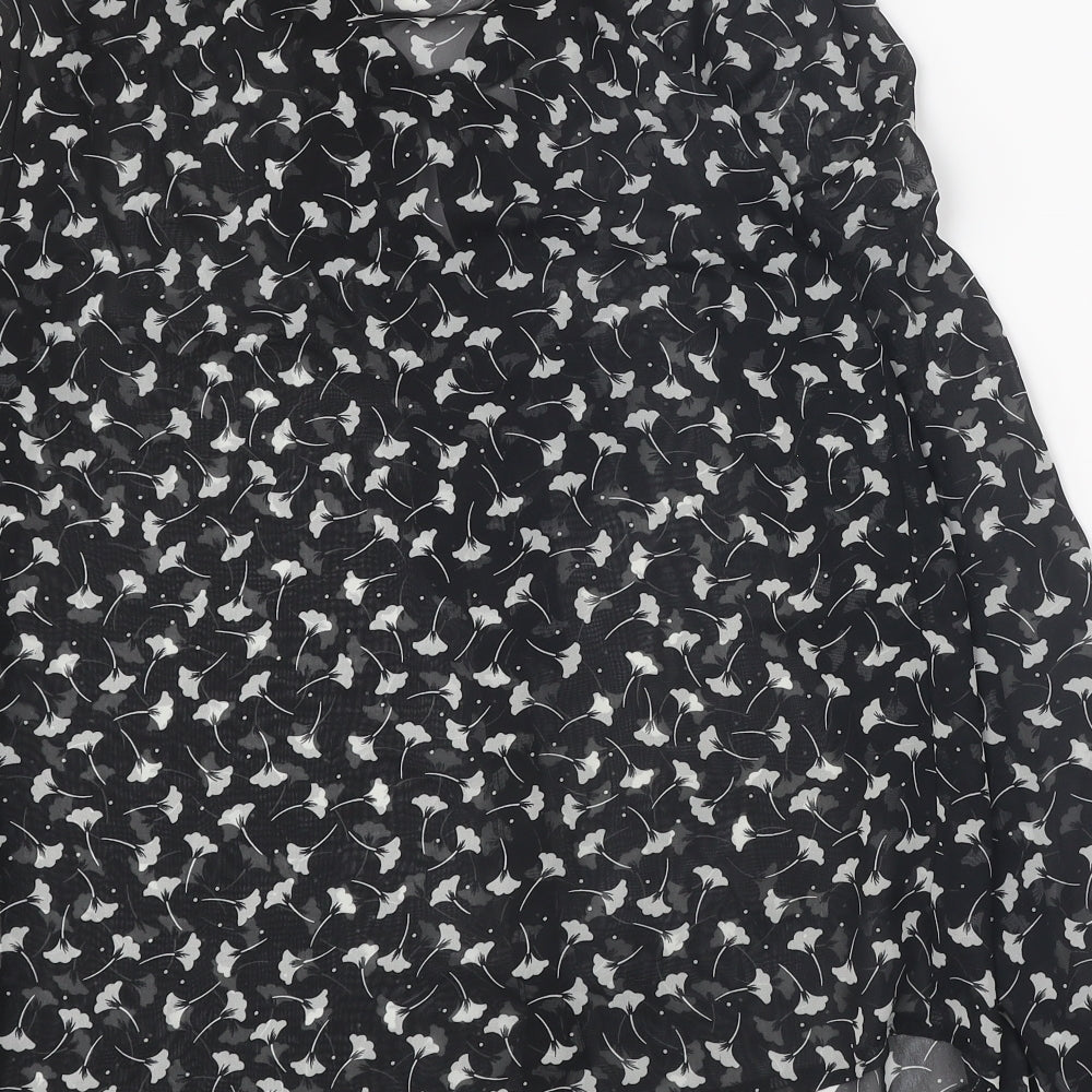 Womens UK Size 10 Atmosphere Black Basic Button-Up