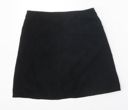 Divided Womens Black Polyester Mini Skirt Size 8 Snap
