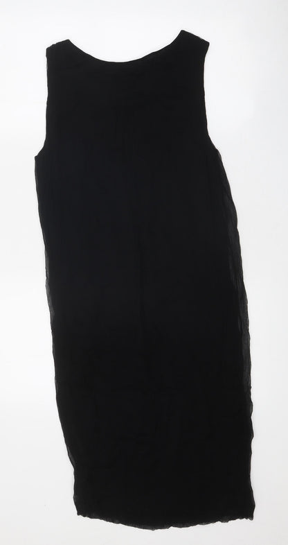 Great Plains Womens Black Viscose Tank Dress Size L Boat Neck Pullover