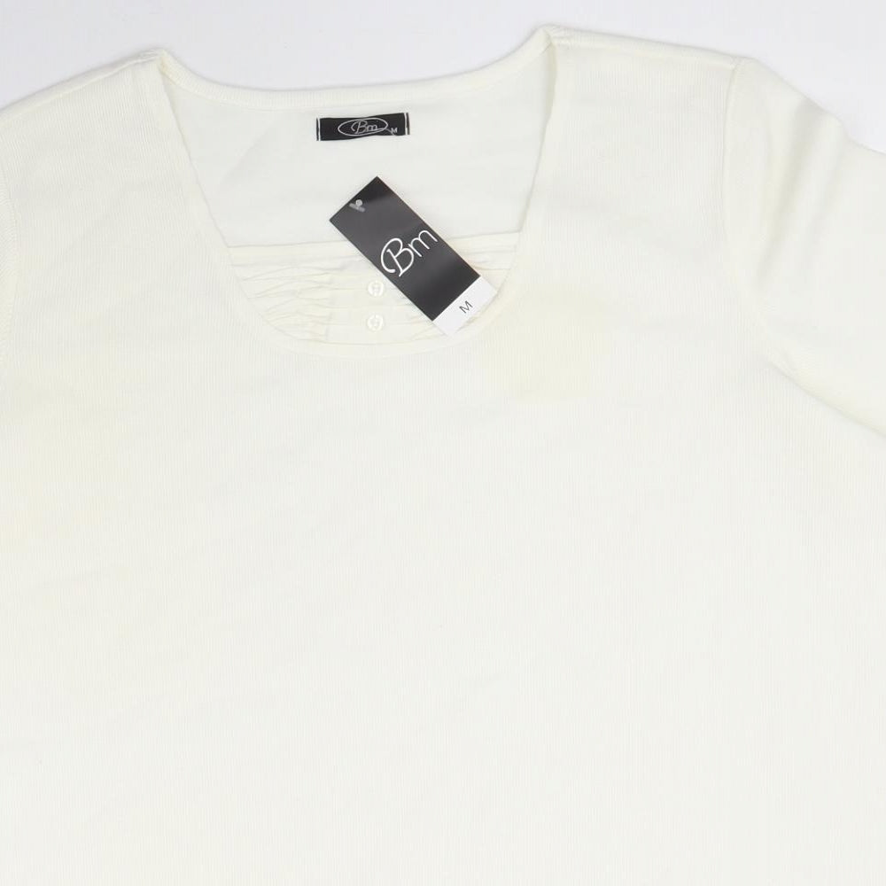 Womens UK Size M BM White Basic T-Shirt