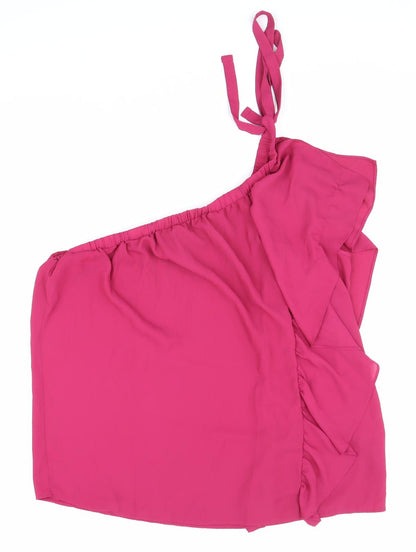 George Womens Pink Polyester Basic Tank Size 18 One Shoulder