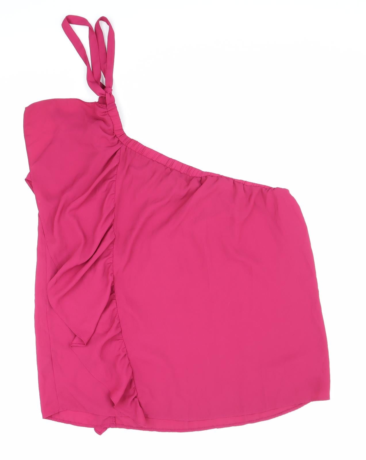 George Womens Pink Polyester Basic Tank Size 18 One Shoulder