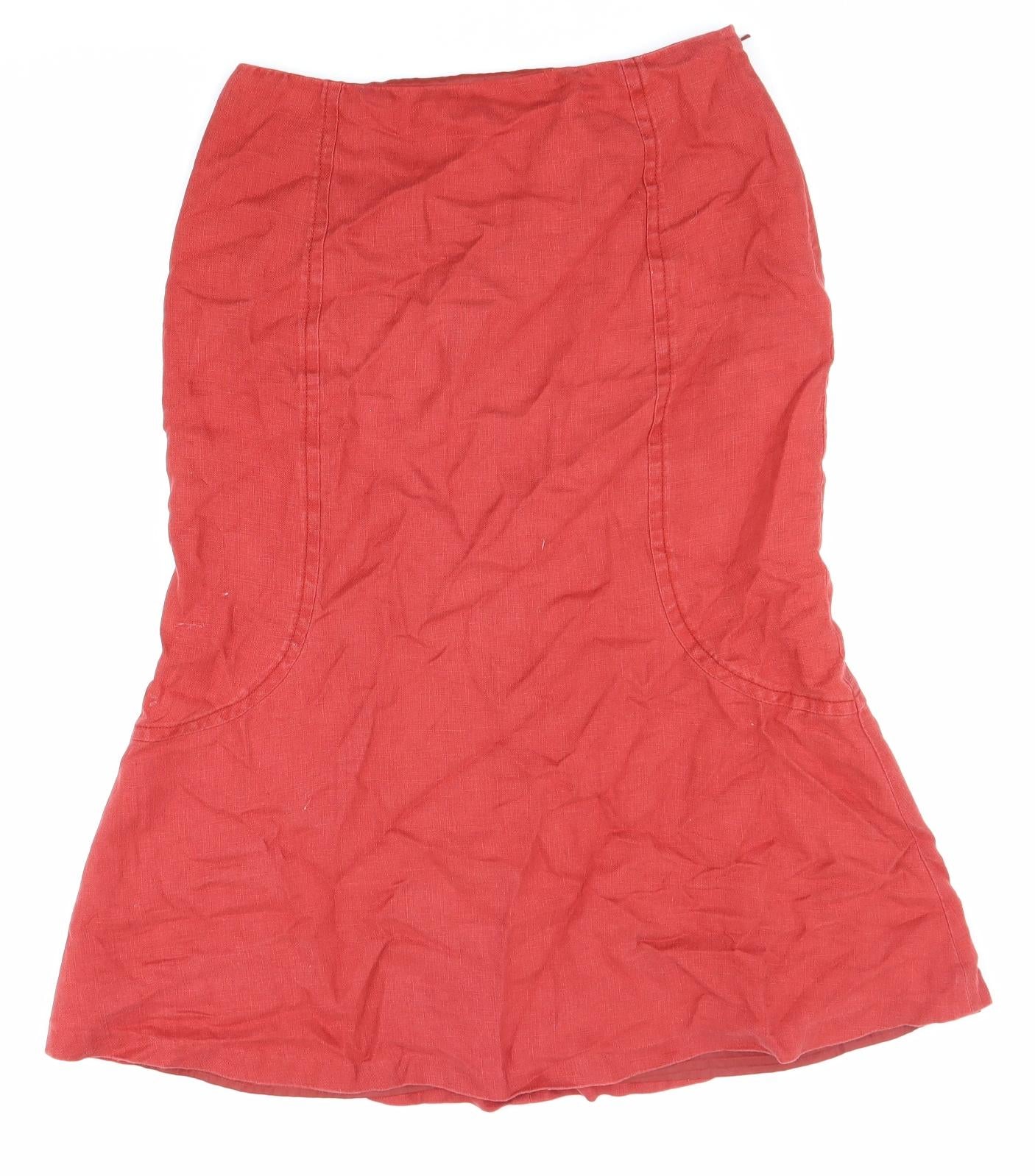 Precis Womens Red Polyester Trumpet Skirt Size 10 Zip